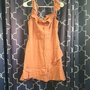 B. Smart Terracotta Ruffled Dress